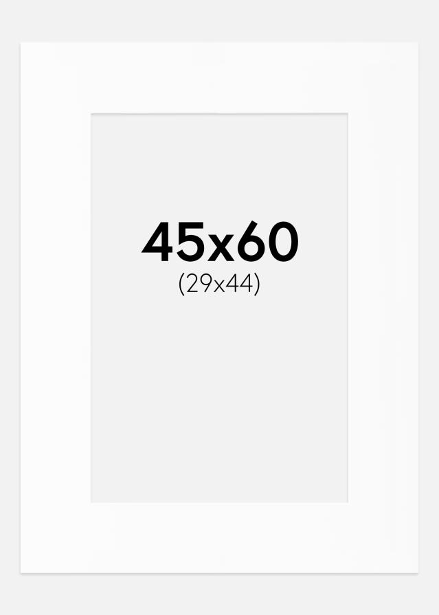 Paspartú Blanco Estándar (Borde interior blanco) 45x60 cm (29x44)