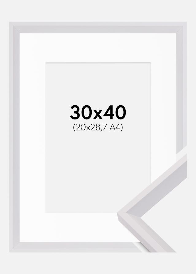 Marco Globe Blanco 30x40 cm - Paspartú Blanco 21x29,7 cm (A4)