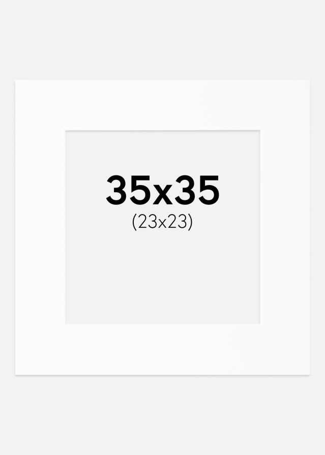 Paspartú Blanco Estándar (Borde interior blanco) 35x35 cm (23x23)