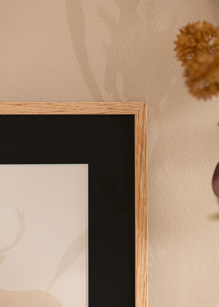 Marco Oslo Roble 30x40 cm - Paspartú Negro 18x27 cm