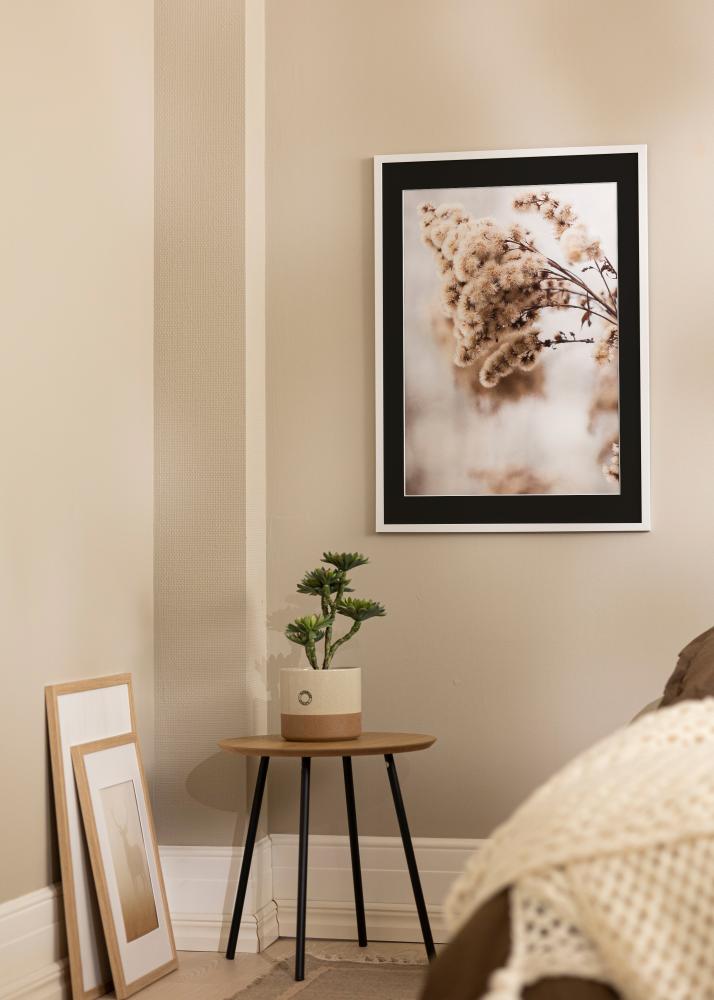 Marco Trendy Blanco 50x60 cm - Paspartú Negro 40x50 cm