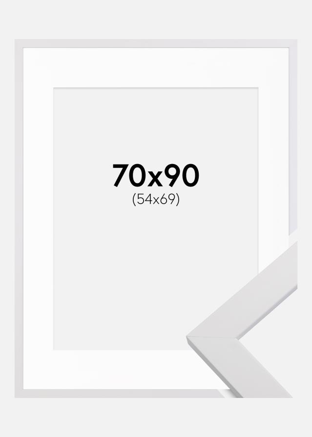 Marco White Wood 70x90 cm - Paspartú Blanco 55x70 cm