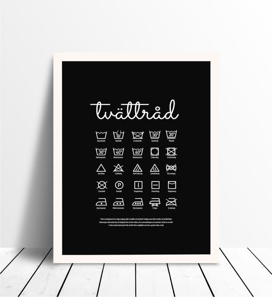 Consejos de lavado - Póster Negro