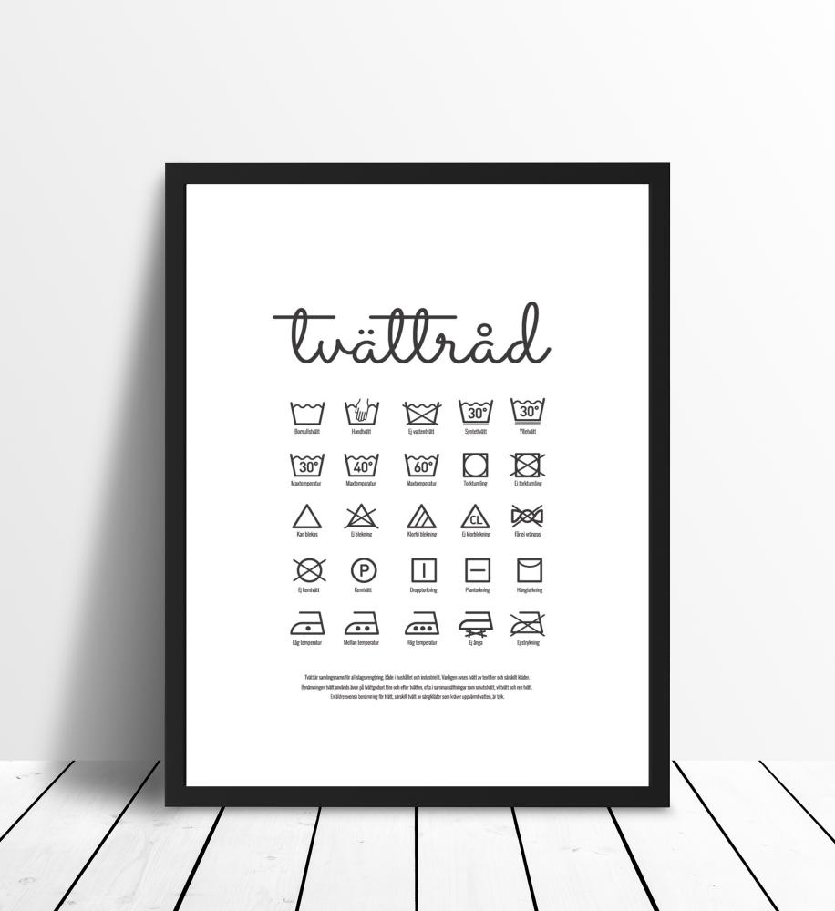 Instrucciones de lavado - Cartel blanco