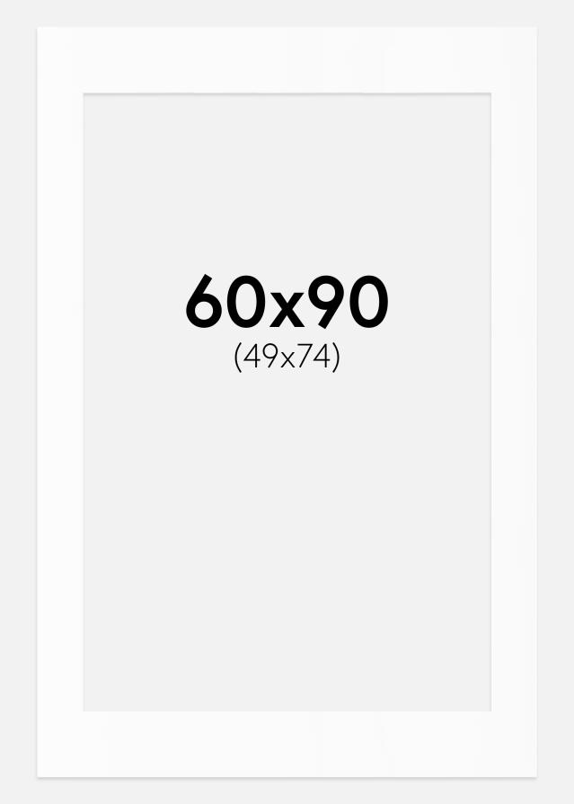 Paspartú Blanco Estándar (Borde interior blanco) 60x90 cm (49x74)