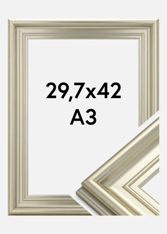 Marco Mora Premium Plateado 29,7x42 cm (A3)
