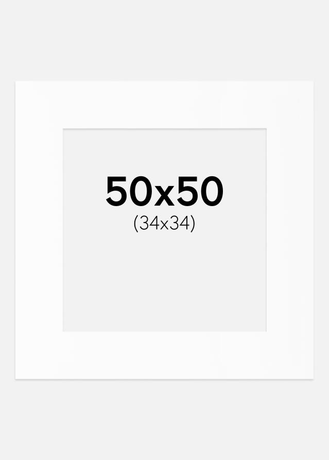 Paspartú Blanco Estándar (Borde interior blanco) 50x50 cm (34x34)