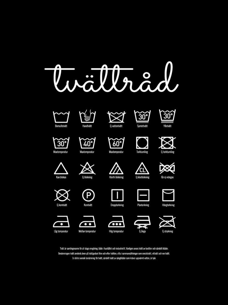 Consejos de lavado - Póster Negro