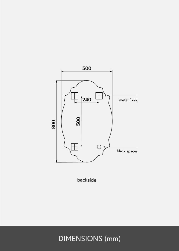 KAILA Espejo Chique 50x80 cm