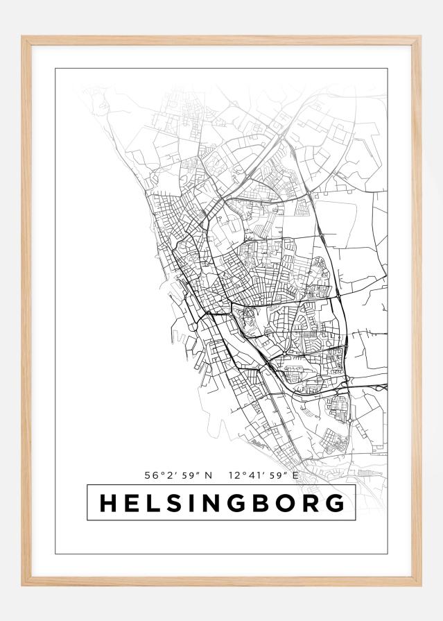 Mapa - Helsingborg - Cartel Blanco