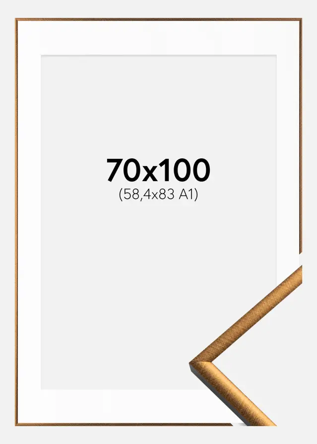 Marco New Lifestyle Bronce 70x100 cm - Paspartú Blanco 59,4x84 cm (A1)