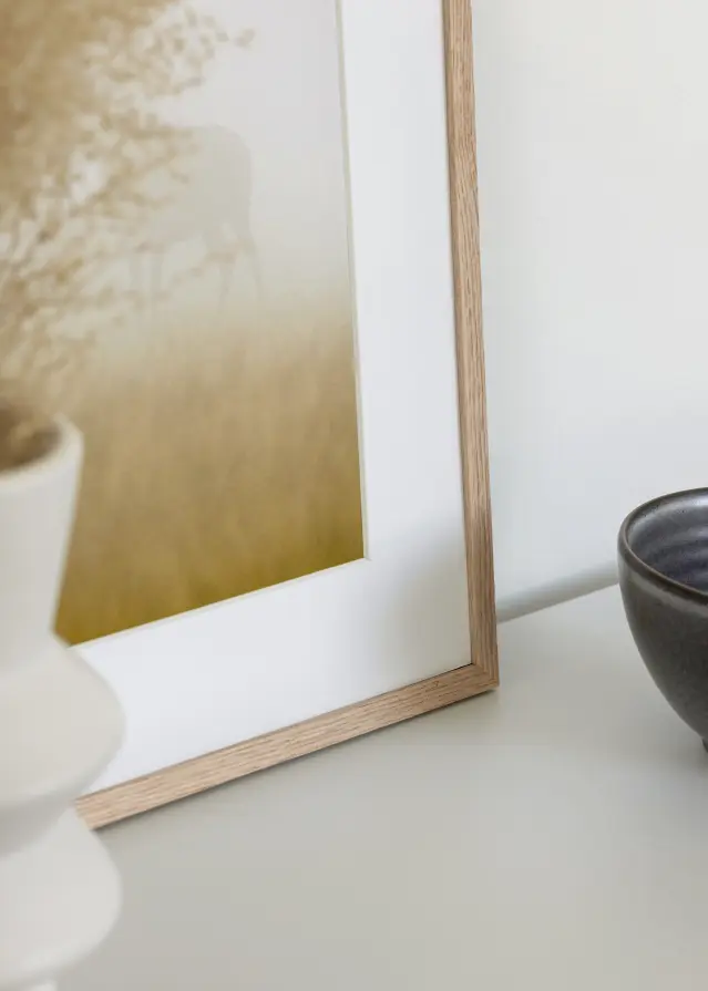 Marco roble estrecho acrílico 40x60 cm