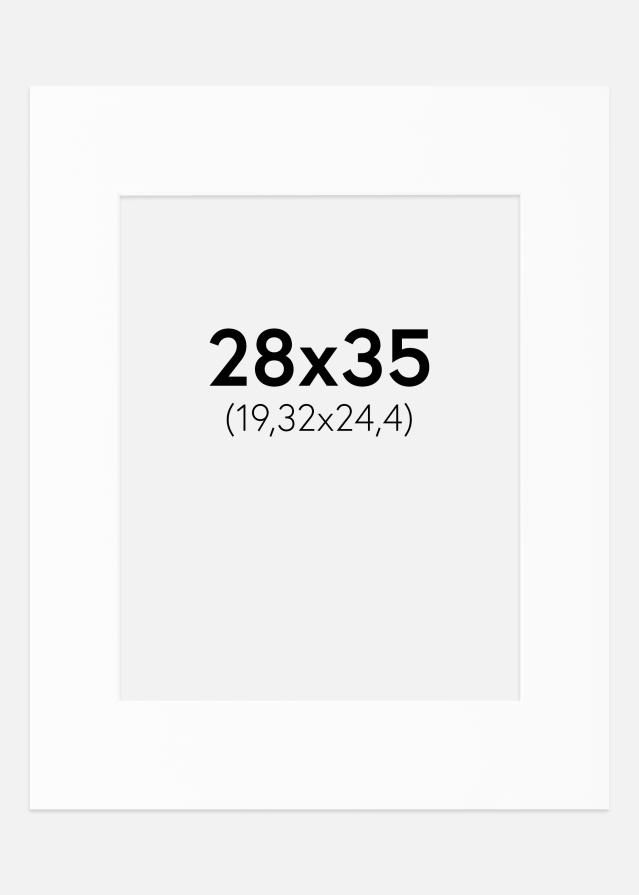 Paspartú Blanco Estándar (Borde interior blanco) 28x35 cm (19,32x24,4)