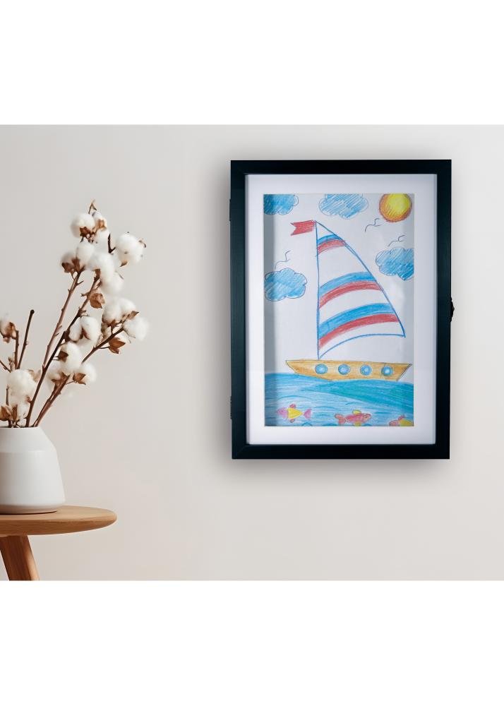 Marco para dibujos Newbie Vidrio acrílico Negro A4