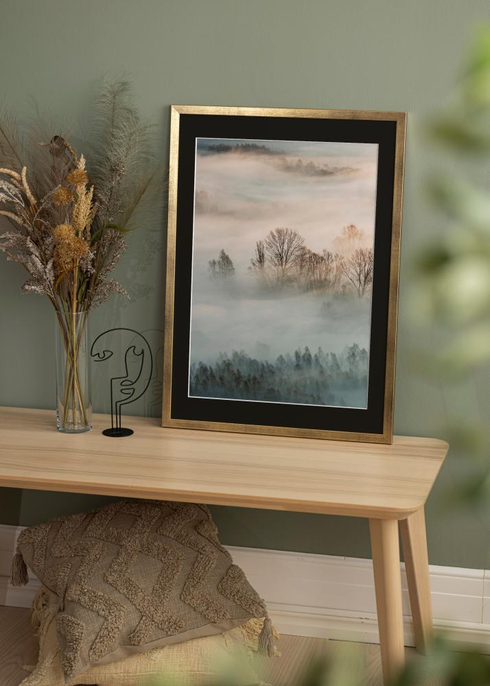 Marco Stilren Dorado 50x60 cm - Paspartú Negro 37x46 cm