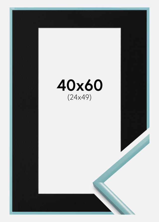 Marco New Lifestyle Turquesa 40x60 cm - Paspartú Negro 25x50 cm
