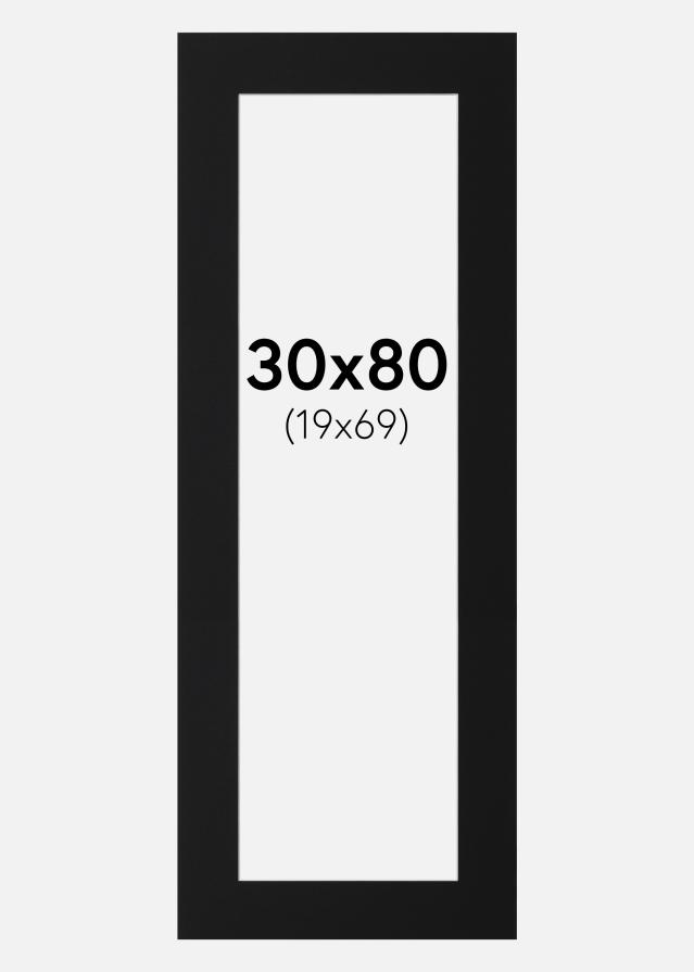 Paspartú Negro Estándar (Borde interior blanco) 30x80 cm (19x69)