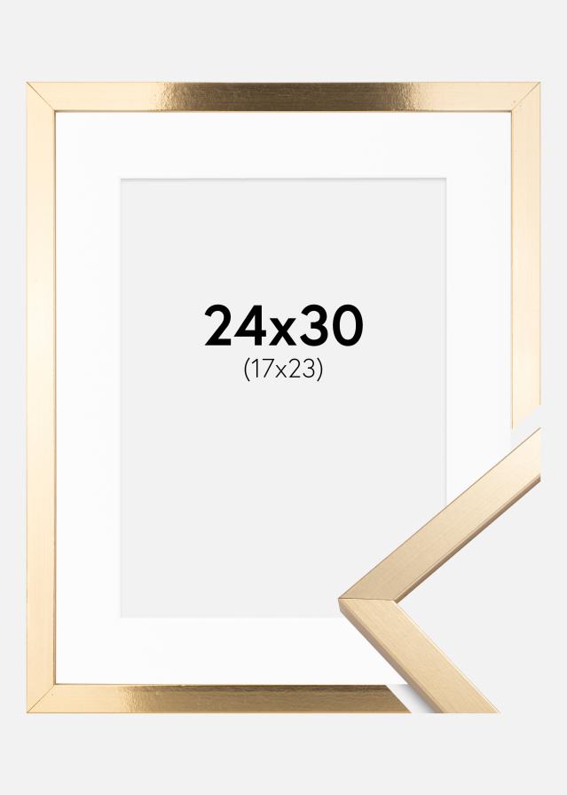 Marco Trendy Dorado 24x30 cm - Paspartú Blanco 18x24 cm