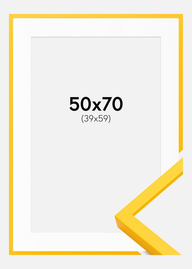 Marco E-Line Amarillo 50x70 cm - Paspartú Blanco 40x60 cm