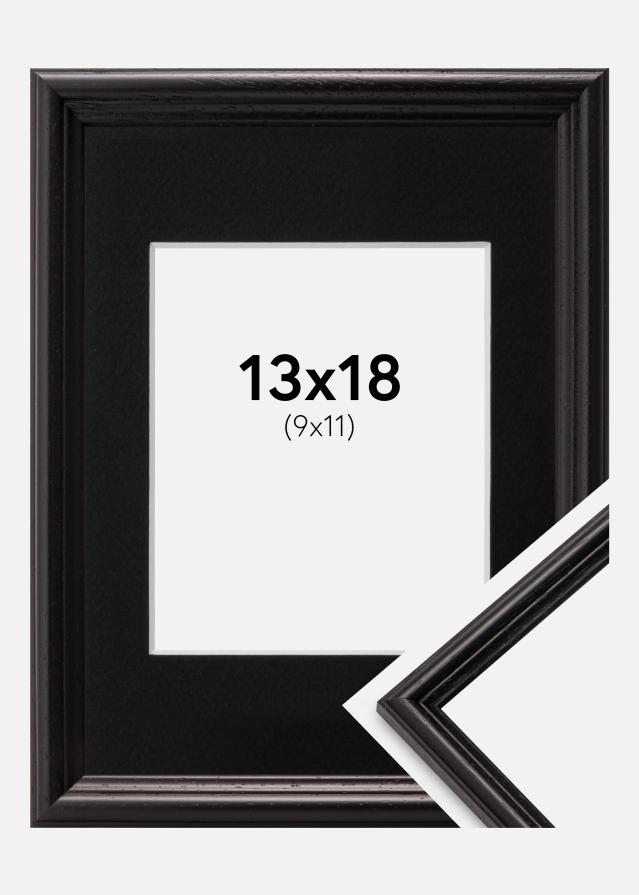 Marco Horndal Negro 13x18 cm - Paspartú Negro 10x12 cm