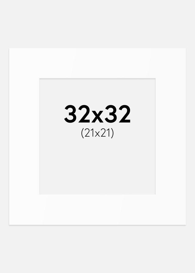 Paspartú Blanco Estándar (Borde interior blanco) 32x32 cm (21x21)