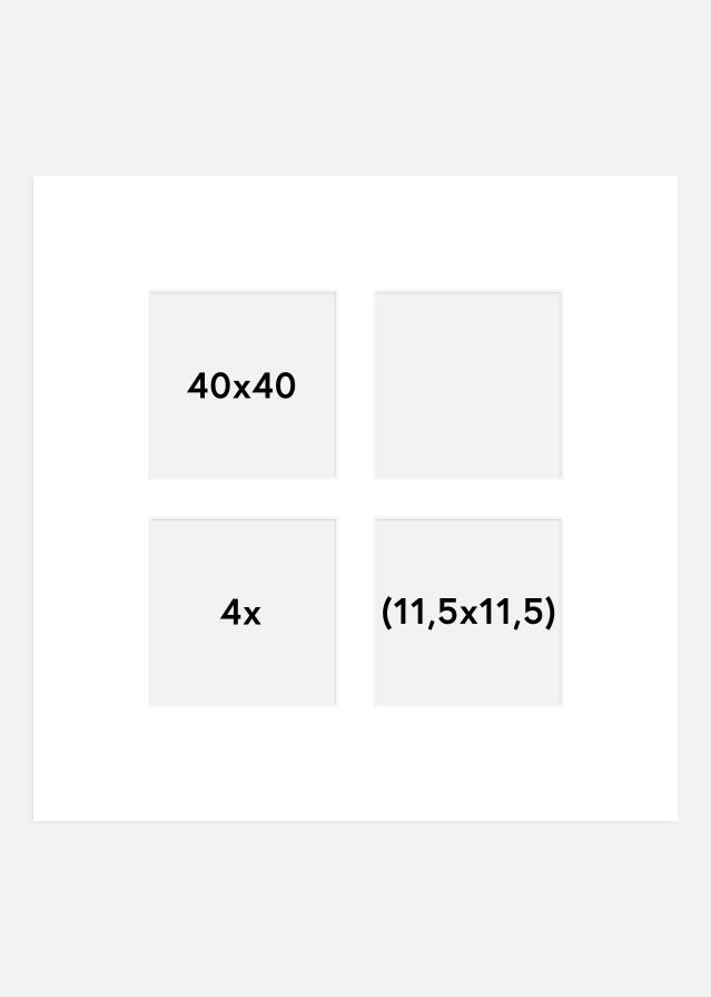 Paspartú Blanco (Borde interior blanco) Collage 4 Fotos 40x40 cm