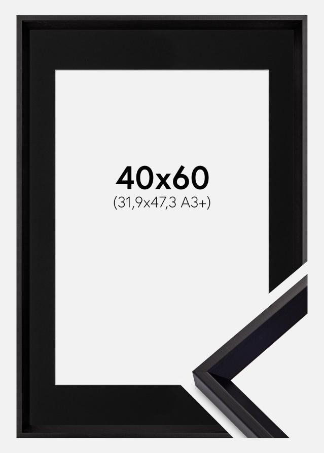 Marco Globe Negro 40x60 cm - Paspartú Negro 32,9x48,3 cm (A3+)