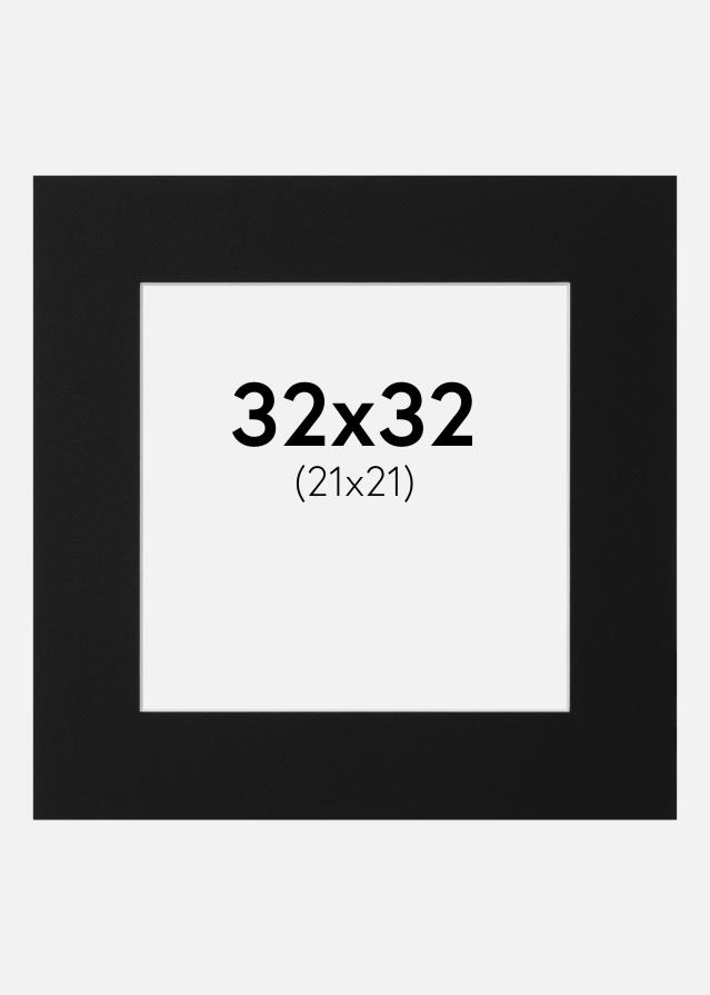 Paspartú Negro Estándar (Borde interior blanco) 32x32 cm (21x21)