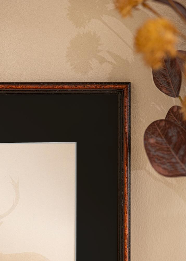 Marco Horndal Castaño 45x60 cm - Paspartú Negro 32x45 cm