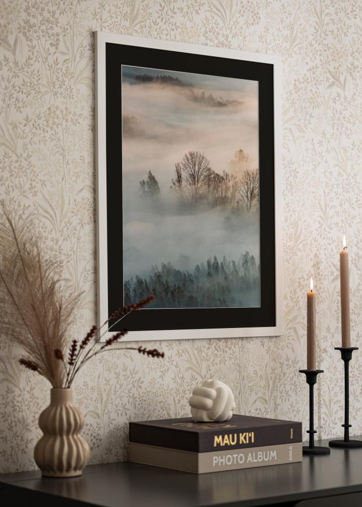 Marco Trendline Blanco 35x45 cm - Paspartú Negro 24x34 cm