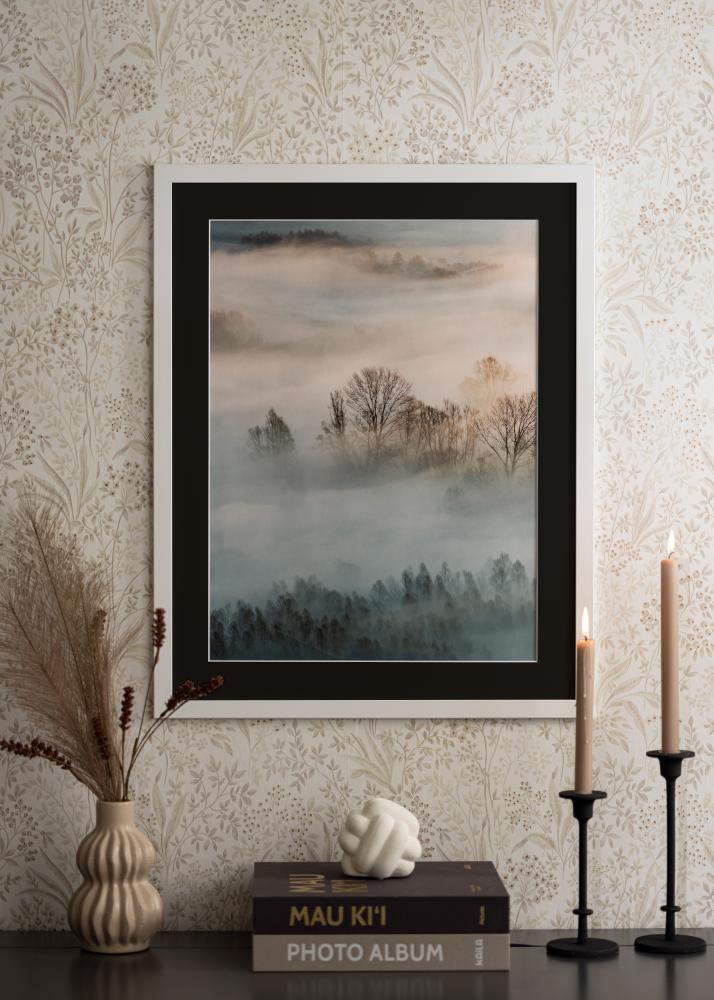 Marco Trendline Blanco 35x45 cm - Paspartú Negro 24x34 cm