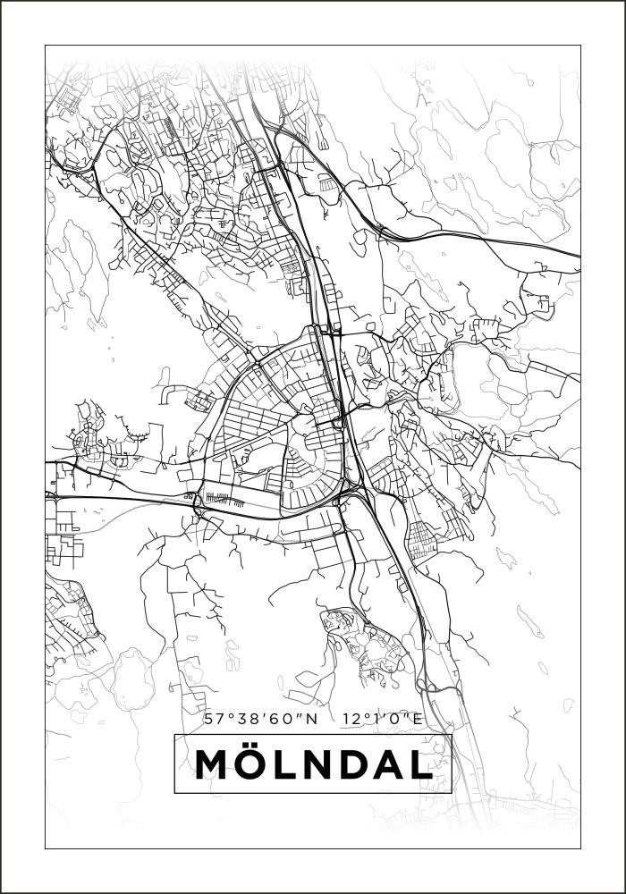 Mapa - Mölndal - Cartel Blanco