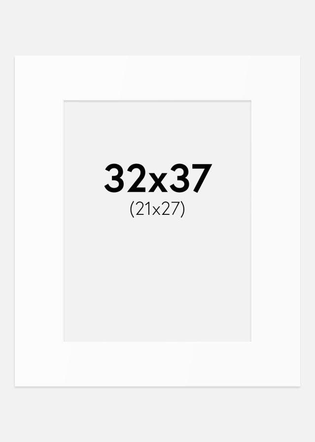 Paspartú Blanco Estándar (Borde interior blanco) 32x37 cm (21x27)