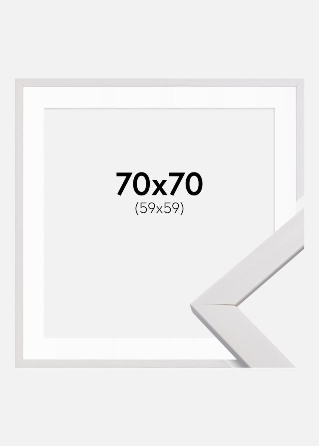 Marco Stilren Blanco 70x70 cm - Paspartú Blanco 60x60 cm