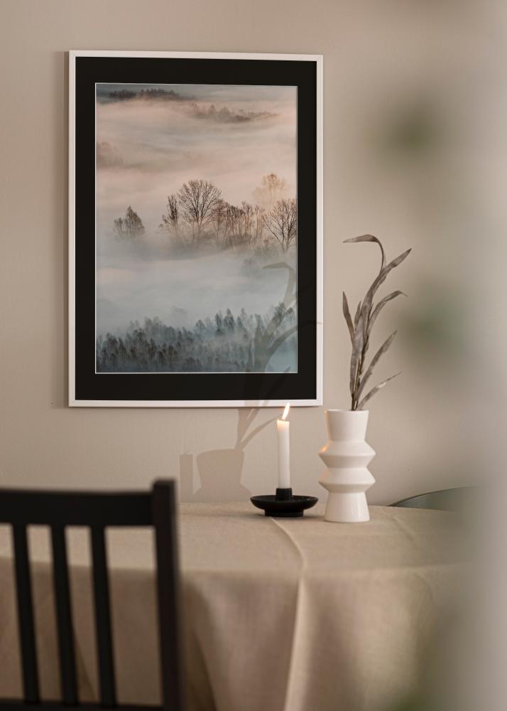 Marco Kaspar Blanco 40x60 cm - Paspartú Negro 30x50 cm