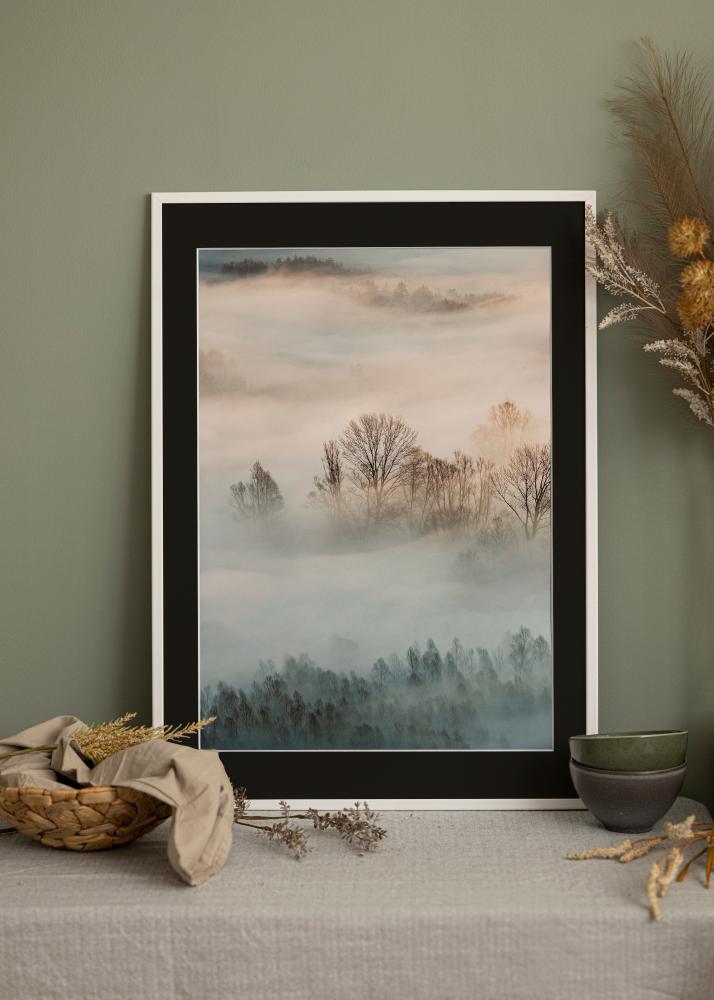 Marco Kaspar Blanco 40x60 cm - Paspartú Negro 30x50 cm