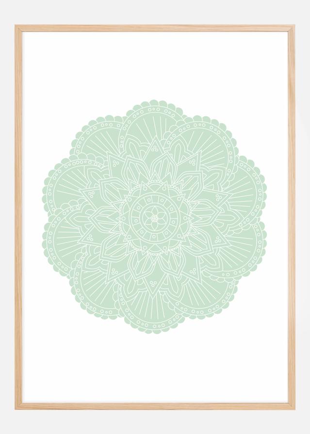 Abstract Green Mandala Póster