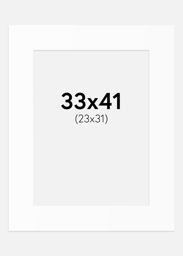 Paspartú Blanco Estándar (Borde interior blanco) 33x41 cm (23x31)