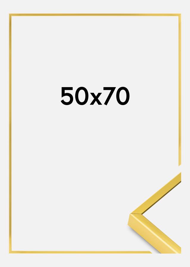 AluminiumMarco Vidrio acrílico Dorado 50x70 cm