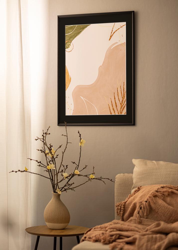 Marco Horndal Negro 50x60 cm - Paspartú Negro 14x18 inches