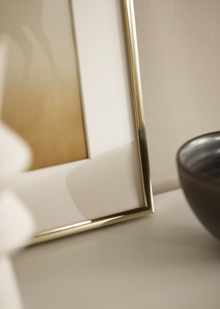 Marco Aluminio Vidrio acrílico Acabado brillante Dorado 50x50 cm