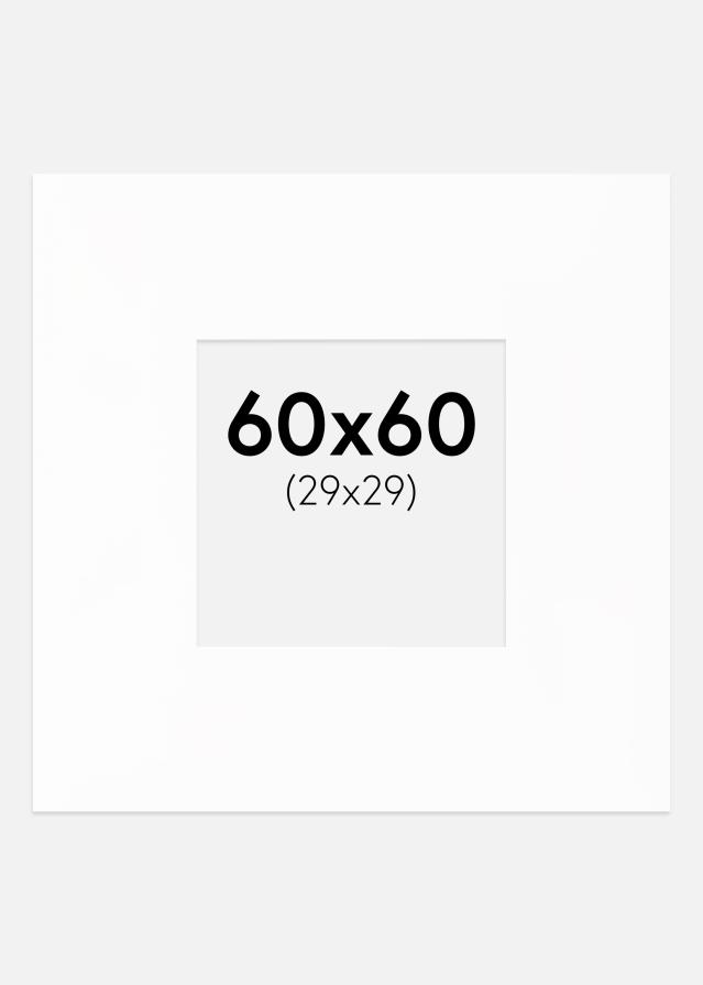 Paspartú XXL Estándar Blanco (Borde interior blanco) 60x60 cm (29x29)