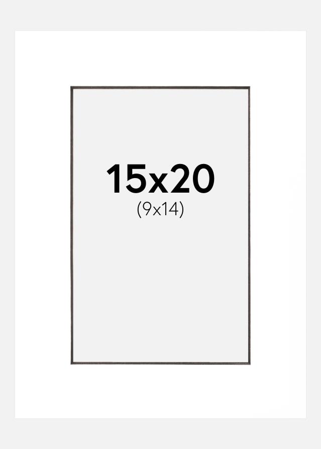 Paspartú Blanco (Borde interior negro) 15x20 cm (9x14 cm)