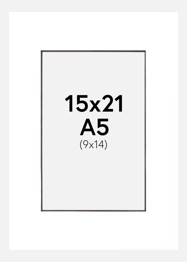 Paspartú Blanco (Borde interior negro) 15x21 cm (9x14 cm)