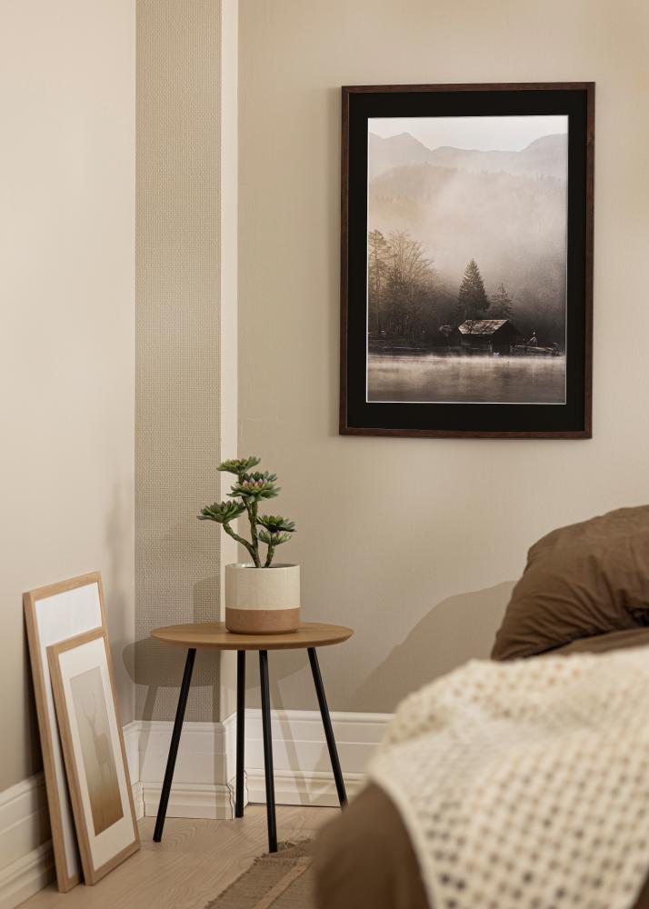 Marco Trendy Castaño 50x60 cm - Paspartú Negro 40x50 cm