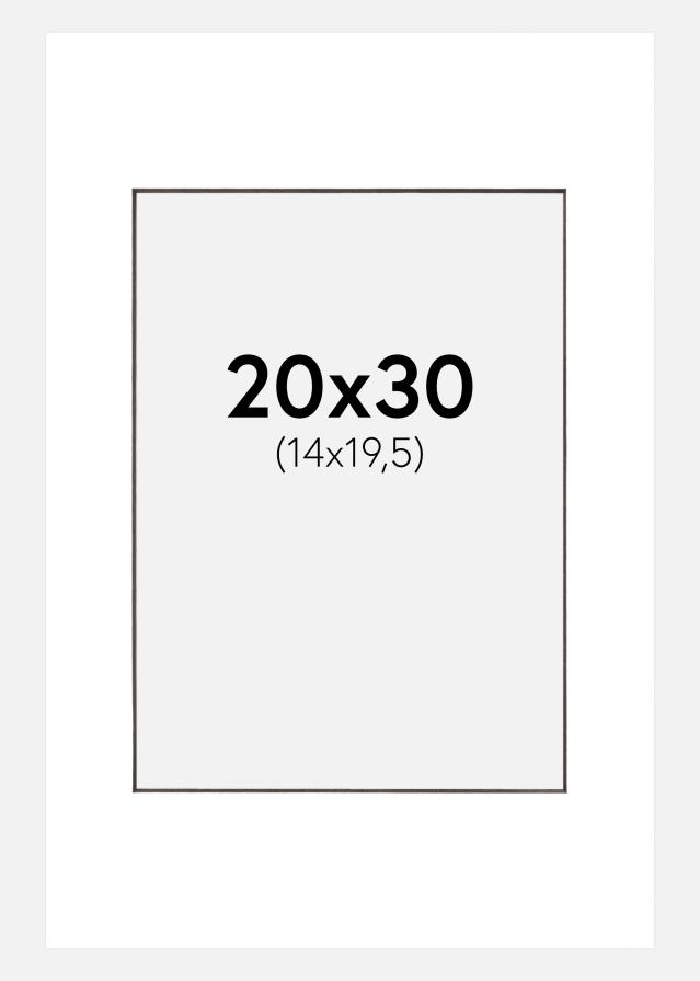 Paspartú Blanco (Borde interior negro) 20x30 cm (14x19,5 cm)