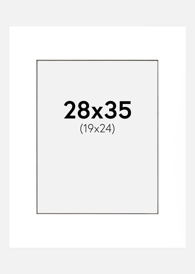 Paspartú Blanco (Borde interior negro) 28x35 cm (19x24 cm)