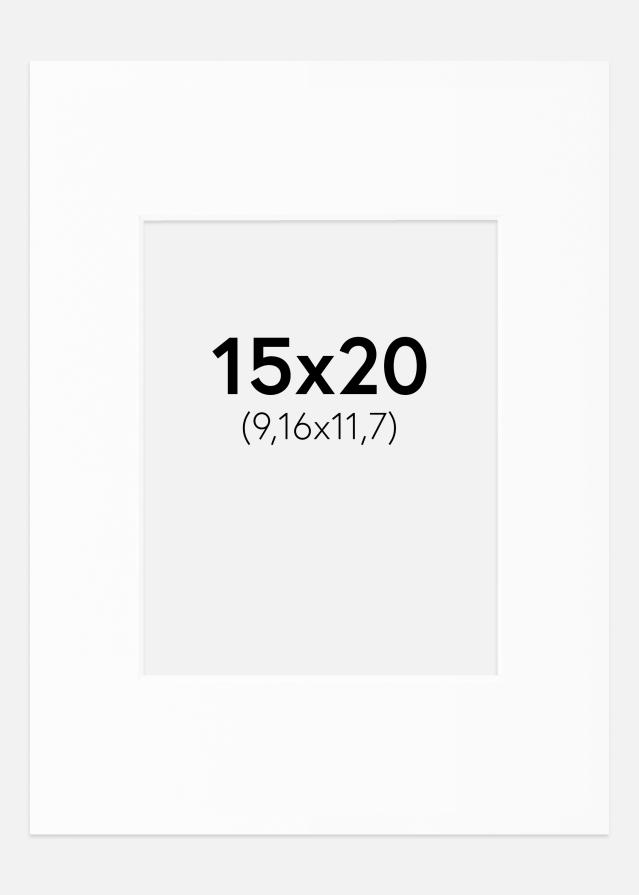 Paspartú Blanco Estándar (Borde interior blanco) 15x20 cm (9,16x11,7)