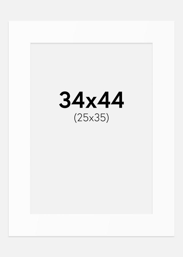 Paspartú Blanco Estándar (Borde interior blanco) 34x44 cm (25x35)