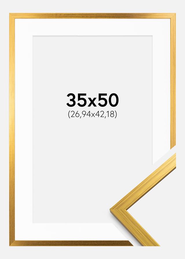 Marco Edsbyn Dorado 35x50 cm - Paspartú Blanco 11x17 inches
